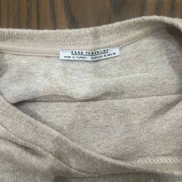 Zara Short Sleeve Oversized Knit Pocket Tee - Picture 4 of 5